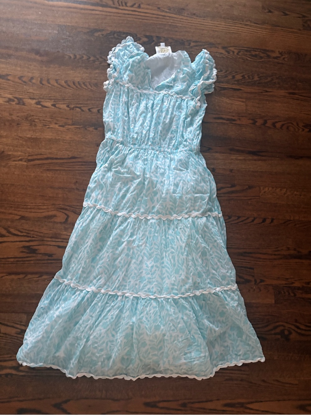Sail to Sable Light Blue & White Ruffle Deess